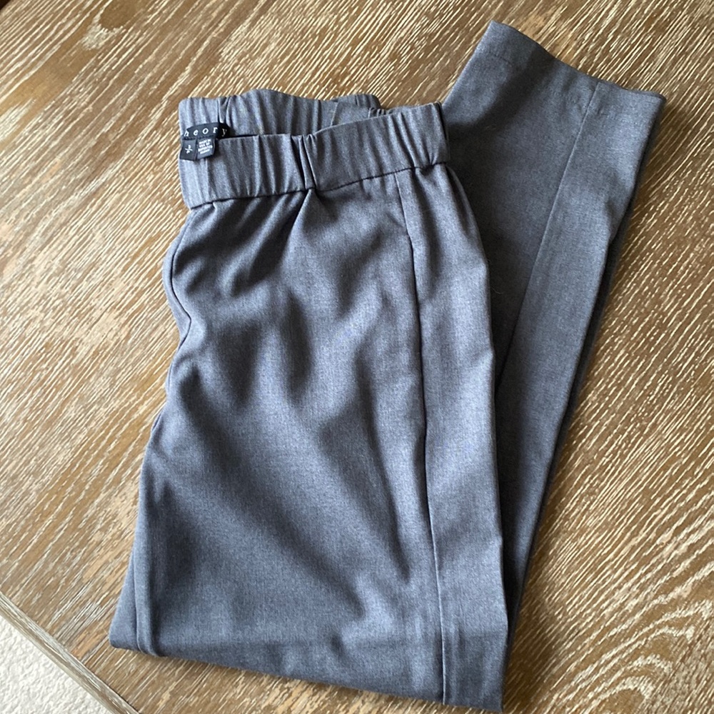 Theory gray wool trousers